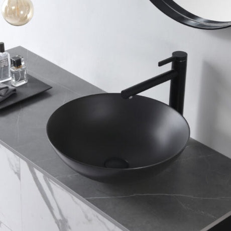 Aulic Argyle Black Ceramic Basin (Round: 405x405x145)