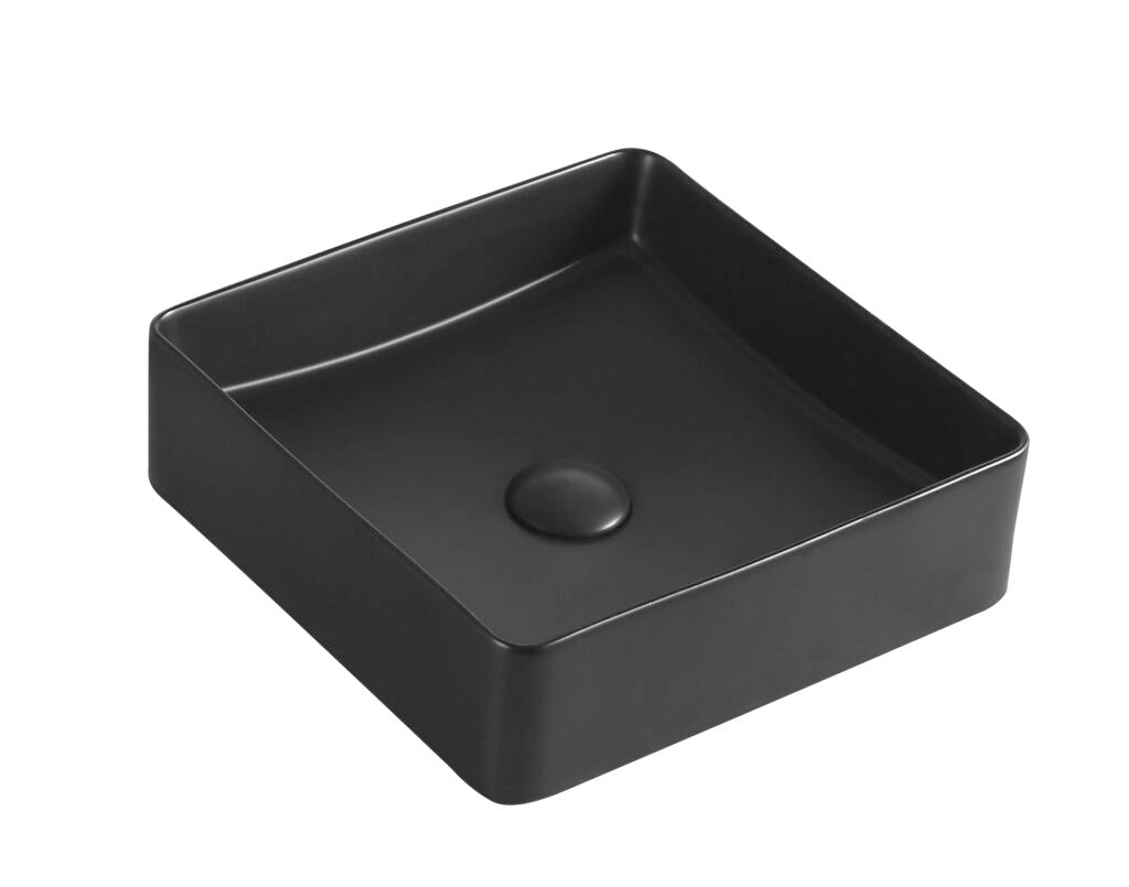 Aulic MACLEOD Matte Black Ceramic Basin (Square: 360x360x120)