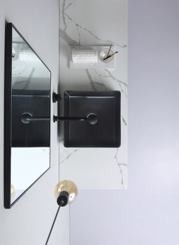 Aulic MACLEOD Matte Black Ceramic Basin (Square: 360x360x120)