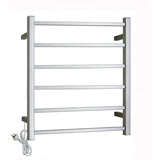 Square Electric Heated Towel Rack 6 Bars - Chrome