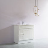 ACACIA SHAKER Matte White PVC Floor Vanity 900
