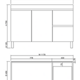 ABS MFL2 Light American Oak Freestanding Single Bowl Vanity 1200mm