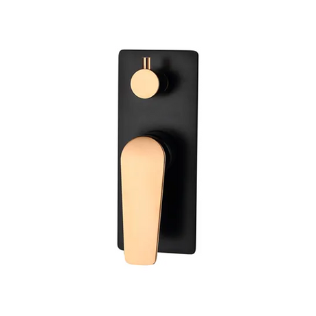 ZEVIO Shower/Wall Mixer with Diverter - Black & Rose Gold