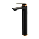 ZEVIO Tall Basin Mixer - Black & Rose Gold