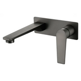ZEVIO Wall Mixer With Spout - Brushed Gun Metal