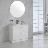 LEONA Freestanding Vanity Gloss White (All Sizes)