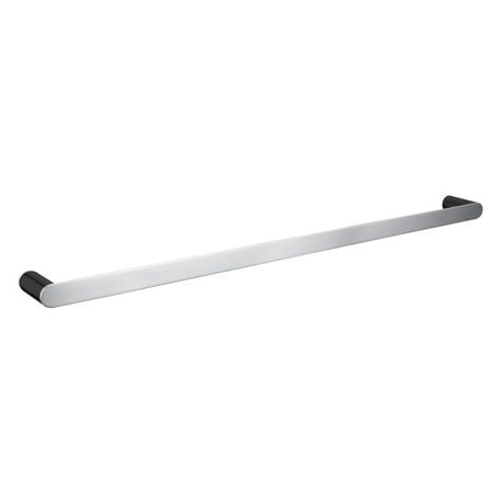 Bellino Solid Brass Single Towel Rail 800mm - Black & Chrome