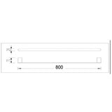 Bellino Solid Brass Single Towel Rail 800mm - High Gloss Black Technical Drawing