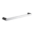 Bellino Solid Brass Single Towel Rail 600mm - Black & Chrome