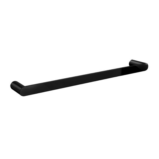 Bellino Solid Brass Single Towel Rail 600mm - High Gloss Black