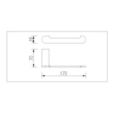 Bellino Toilet Roll Holder - Brushed Gun Metal Technical Drawing