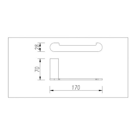 Bellino Toilet Roll Holder - Brushed Gun Metal Technical Drawing