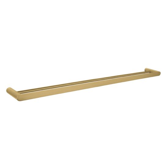 Bellino Solid Brass Double Towel Rail 800mm - Brushed Brass
