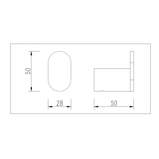 BELLINO Round Robe Hook - Chrome Technical Drawing
