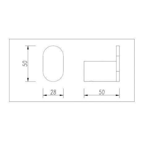 BELLINO Round Robe Hook - Chrome Technical Drawing