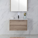 MAX MDF Wall Hung Vanity Max Oak (All Sizes)