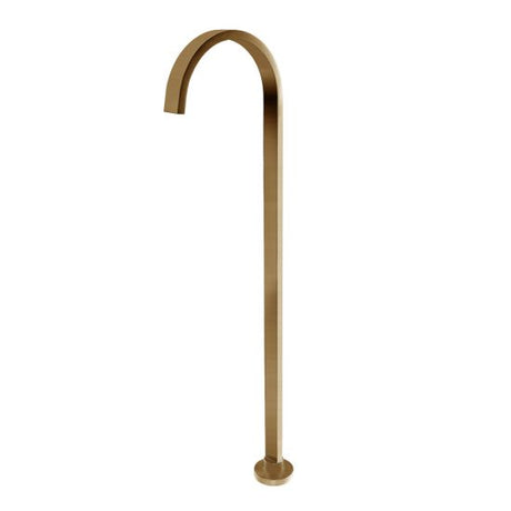 Cavallo Square Stainless Steel Freestanding Bath Spout - Brushed Brass