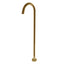 Pentro Round Stainless Steel Freestanding Bath Spout - Brushed Brass