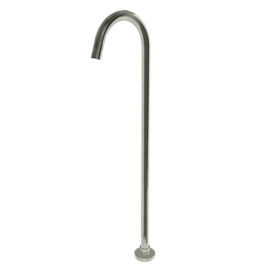 Pentro Round Stainless Steel Freestanding Bath Spout - Brushed Nickel