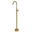 Pentro Round Solid Brass Freestanding Mixer - Brushed Brass