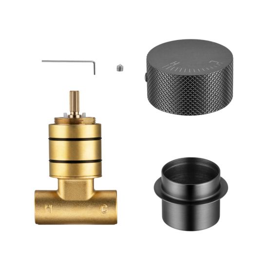 Round Progressive Wall Mixer Handle - Brushed Gun Metal