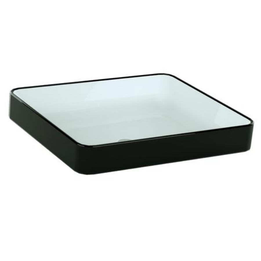 Logan Soft Semi Recess Gloss Black & White Basin (Rectangle: 500x 370x140mm)
