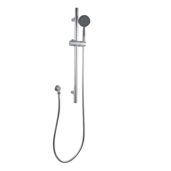 AQU Round Chrome Hand held Shower Set With Rail