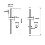 AQU Round Chrome Hand held Shower Set With Rail