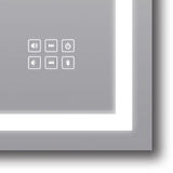 ART LED Rectangle Frameless Mirror 900x750mm with Magnifier and Bluetooth