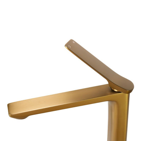 AQU RUSHY Tall Basin Mixer - Brushed Brass