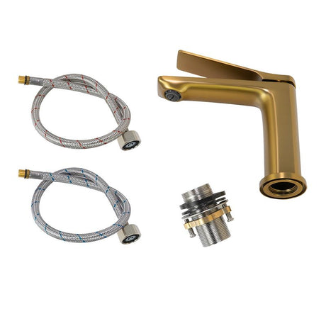 AQU RUSHY Basin Mixer - Brushed Brass
