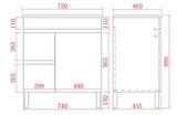 STELLA PVC Floor Vanity 750mm