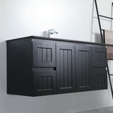 ACACIA SHAKER Matte Black PVC Wall Hung Vanity 1200 (Double Bowl)