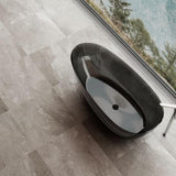 Transparent Midnight Black Petii Egg shape Freestanding Bathtub with No-Overflow - 1500/1700