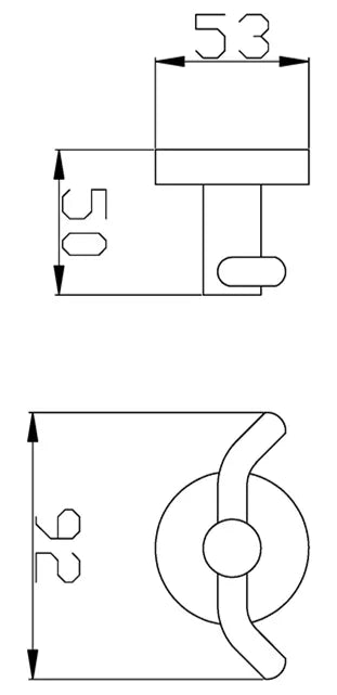 RONDO Black Double Robe Hook