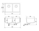 ALEKSANDER Double Bowls 810X480X230MM GRANITE Kitchen Sink