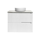 Noosa Fluted Wall Hung Vanity 750mm Satin White