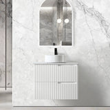 Noosa Fluted Wall Hung Vanity 750mm Satin White