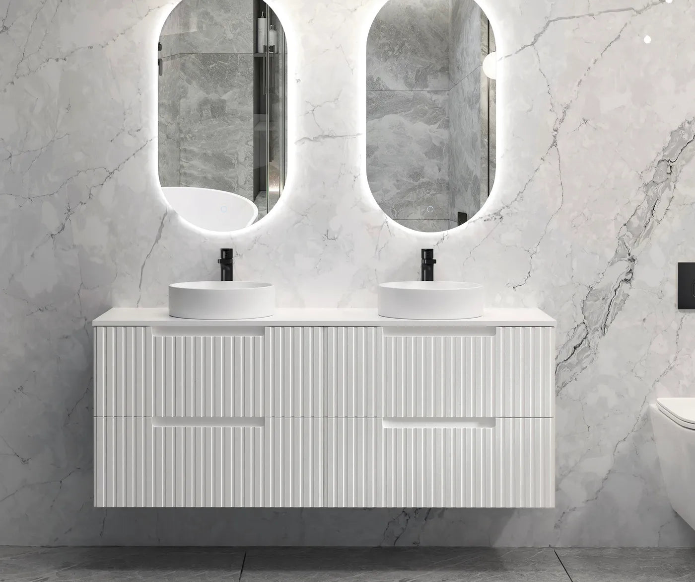 Vanity NOOSA Wall Hung 1500mm Satin White