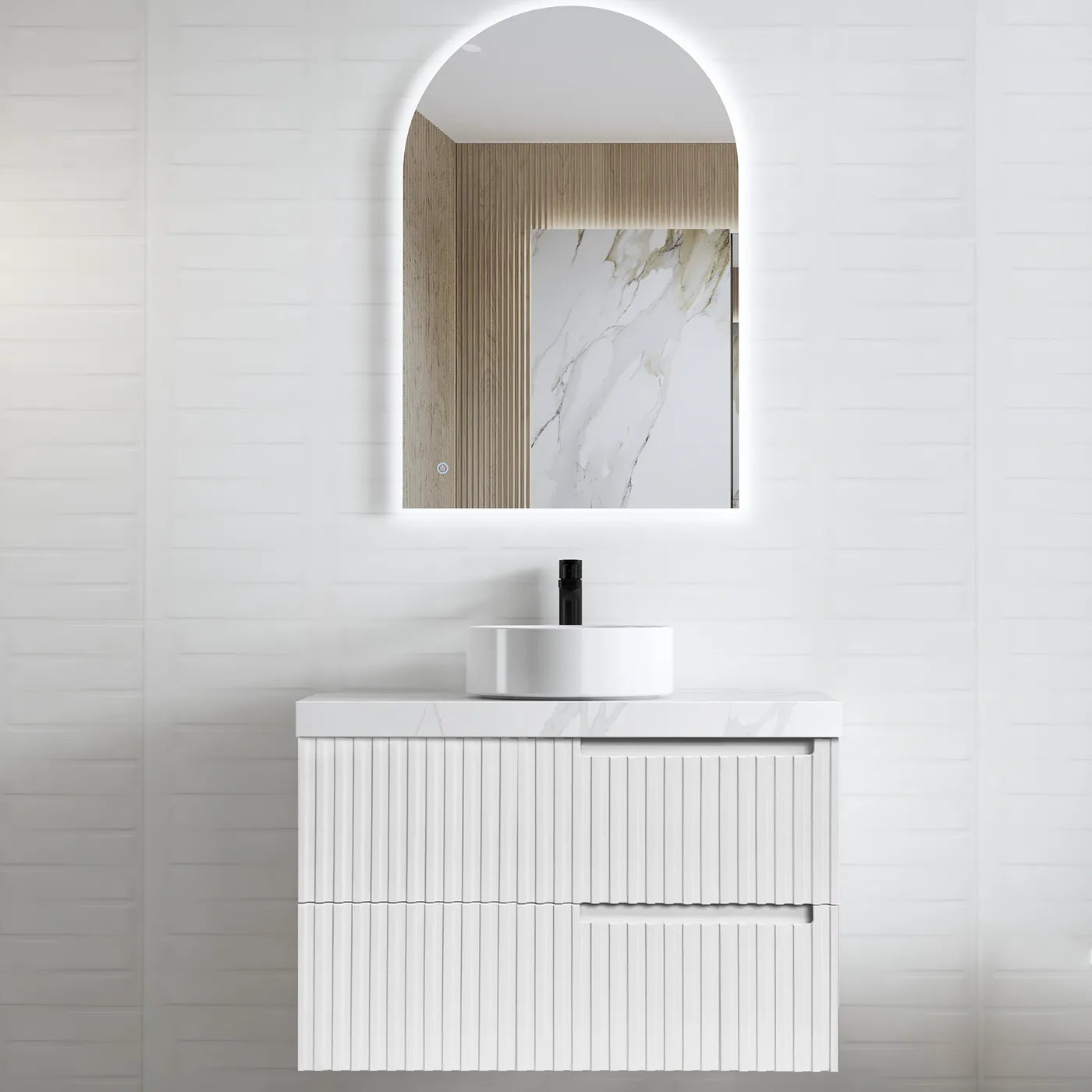 Vanity NOOSA Wall Hung 900mm Satin White
