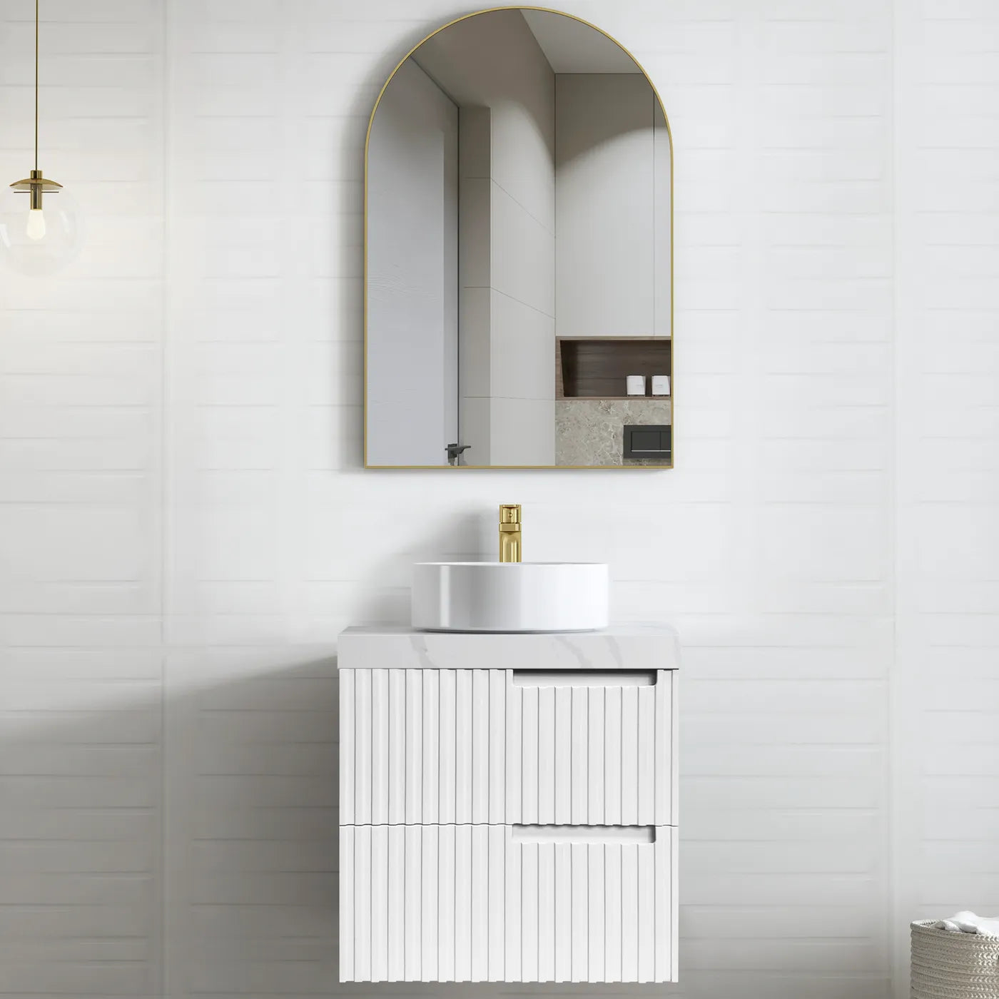 Vanity NOOSA Wall Hung 600mm Satin White