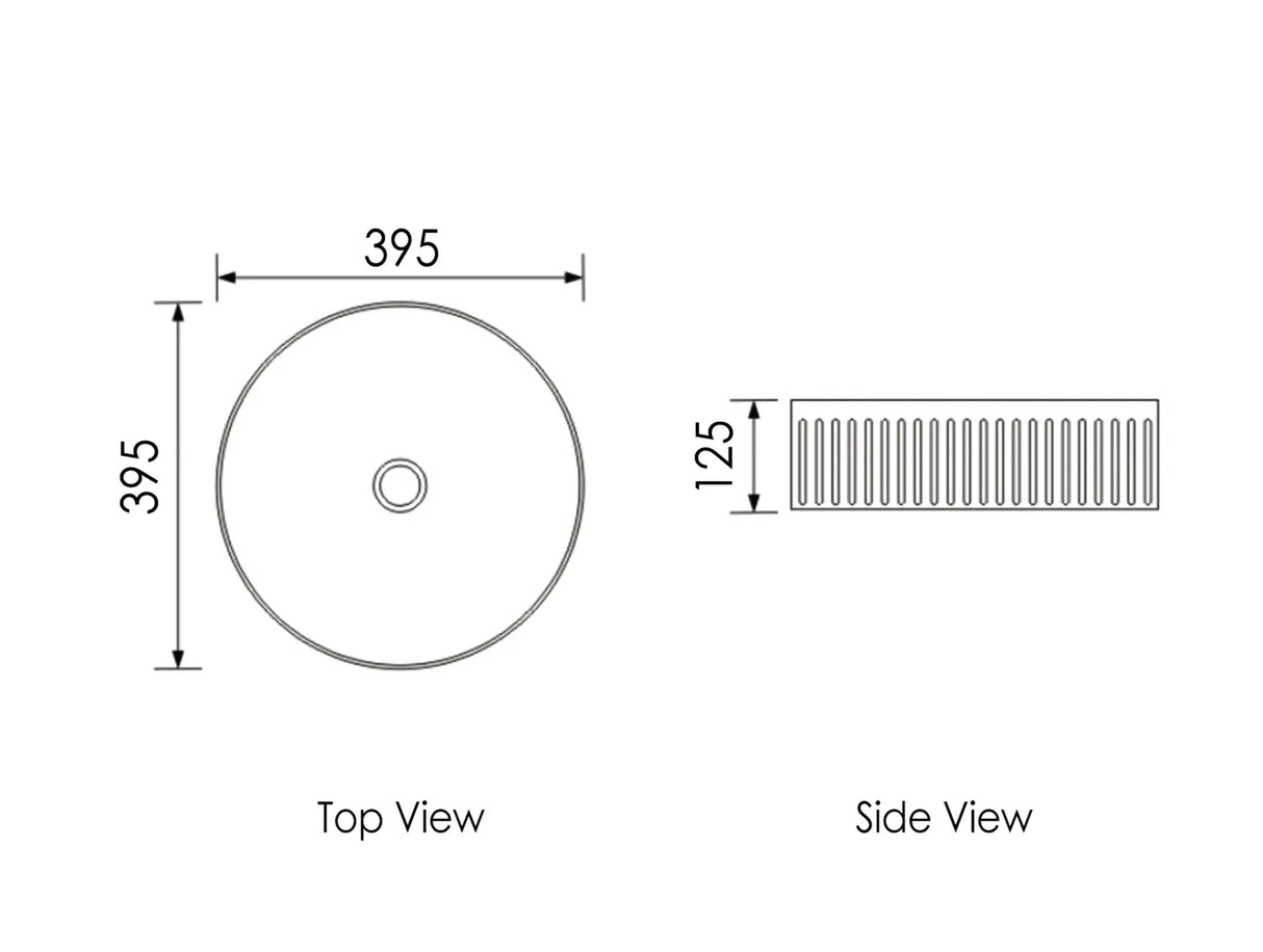 OXFORD Matte White Basin (Round: 395x395x125)