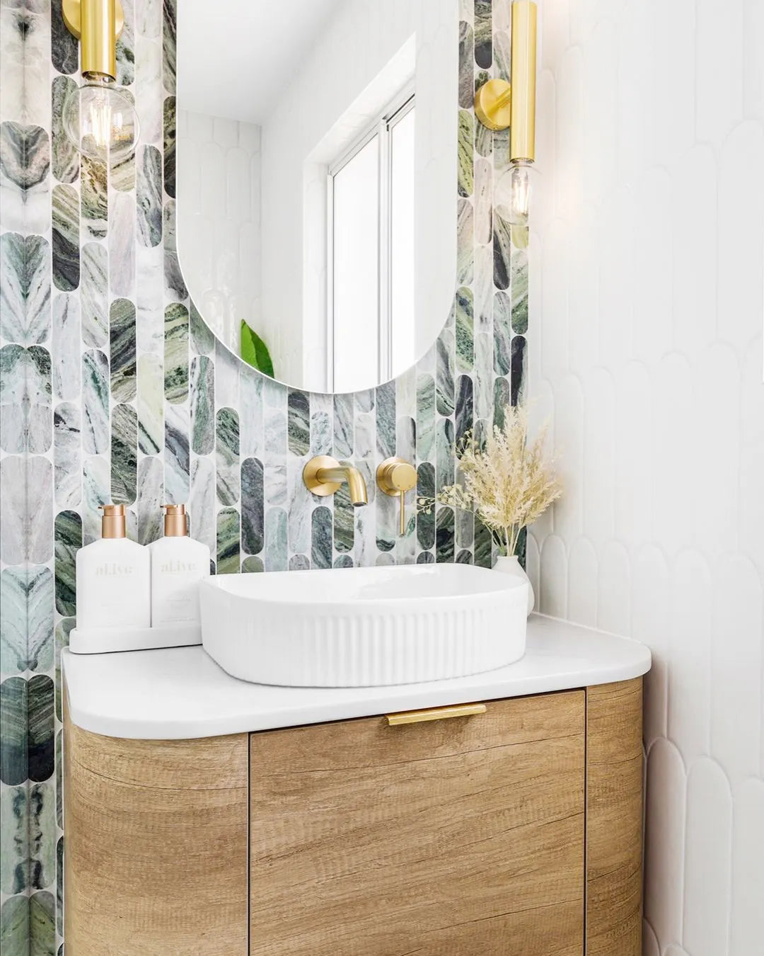 COOGEE Wall Hung Curved Vanity Natural Oak (All Sizes)