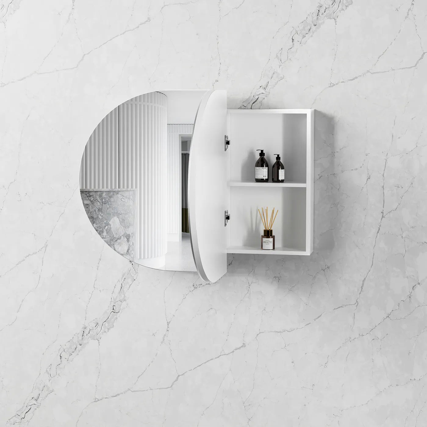 COOGEE Shaving Cabinet W900xH600mm Natural Oak / Black Oak / Matte White