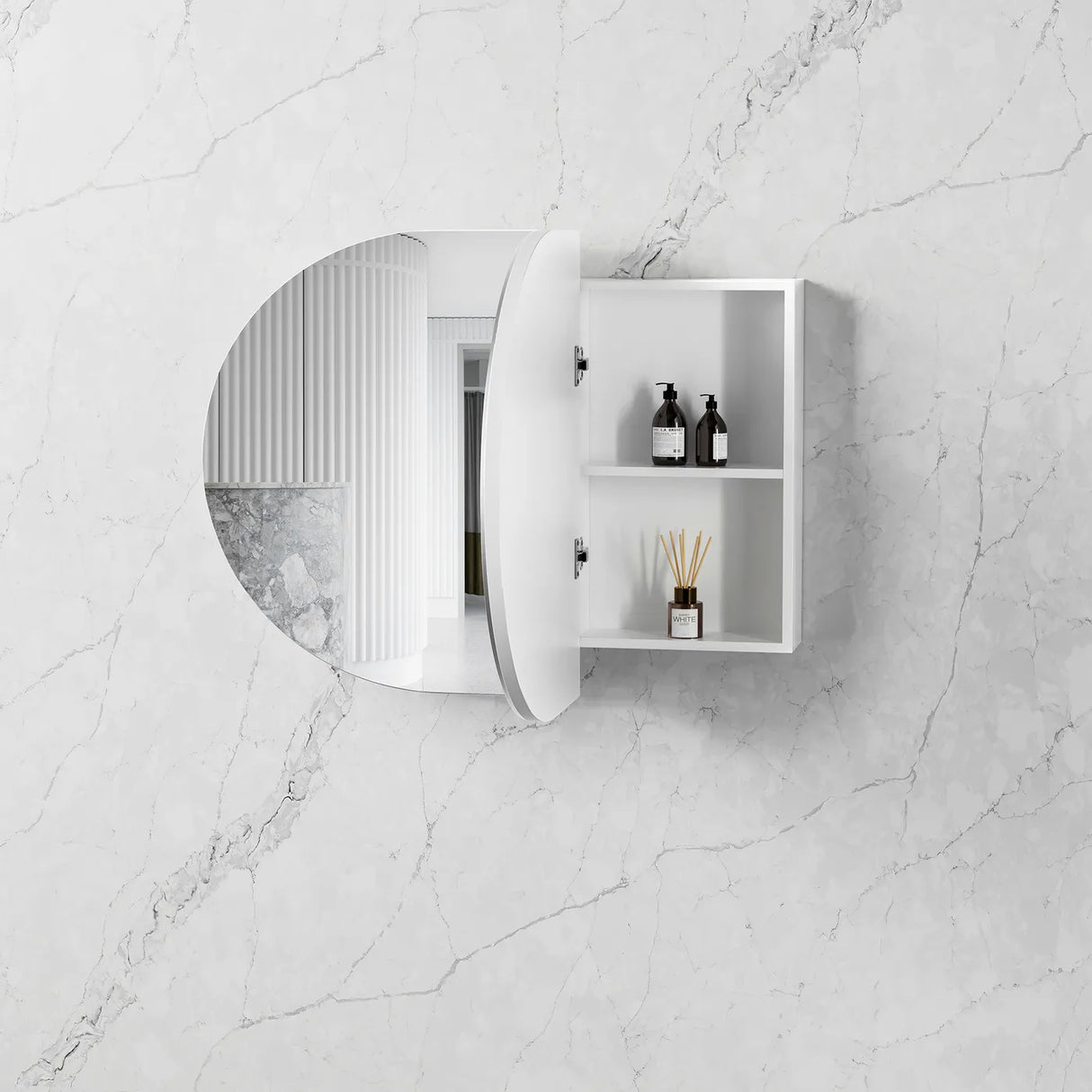 COOGEE Shaving Cabinet W900xH600mm Natural Oak / Black Oak / Matte White