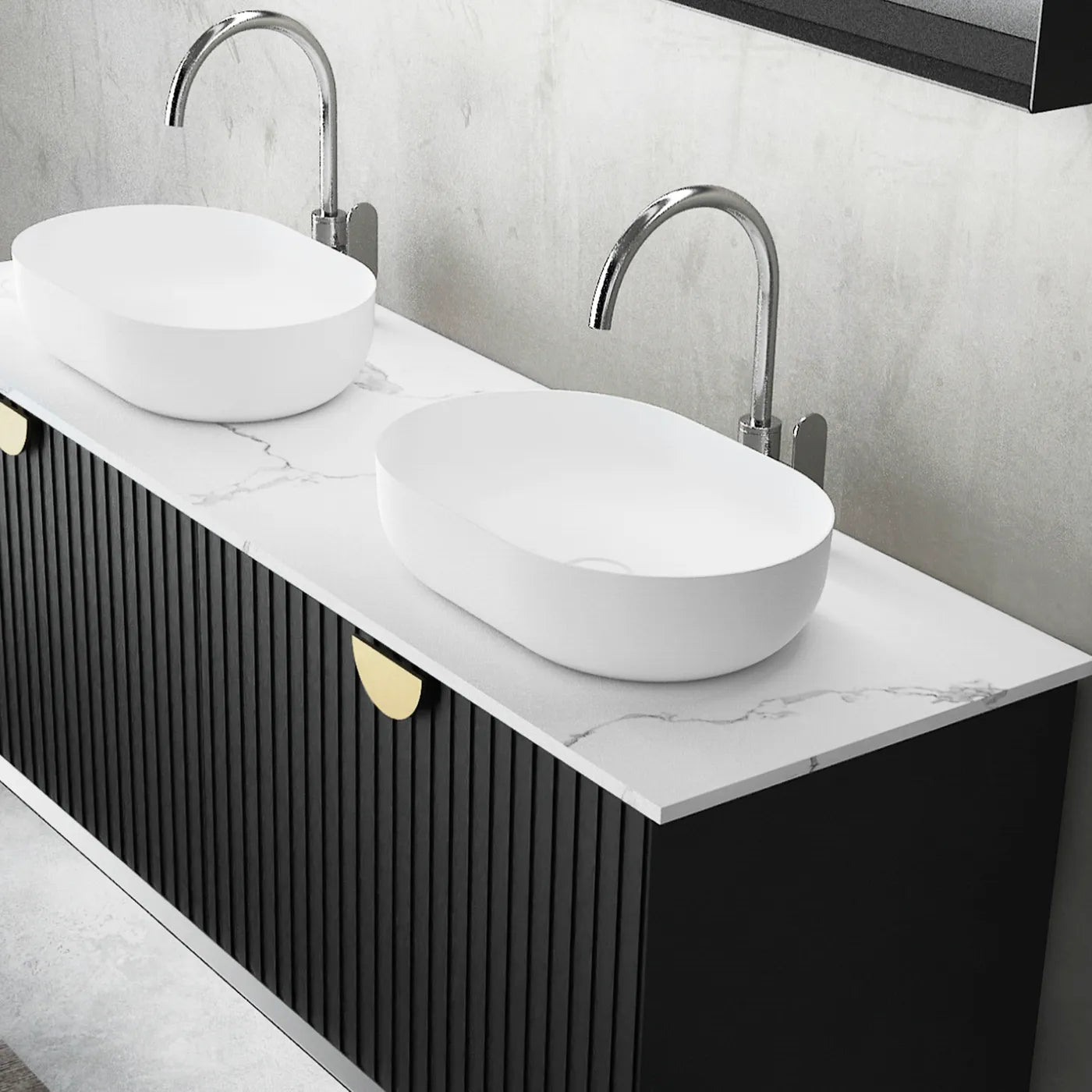 Vanity MARLO Wall Hung 1500mm Matte Black