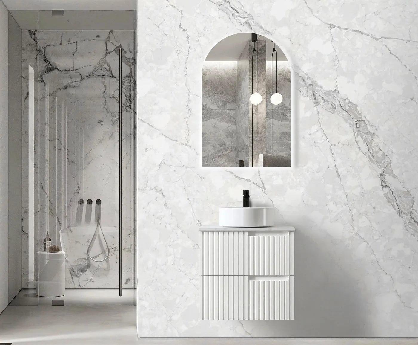 Vanity NOOSA Wall Hung 600mm Satin White
