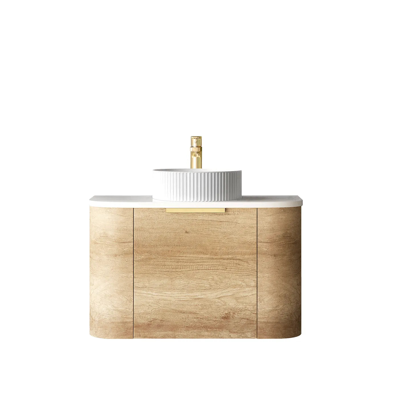 COOGEE Wall Hung Curved Vanity Natural Oak (All Sizes)