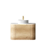 COOGEE Wall Hung Curved Vanity Natural Oak (All Sizes)