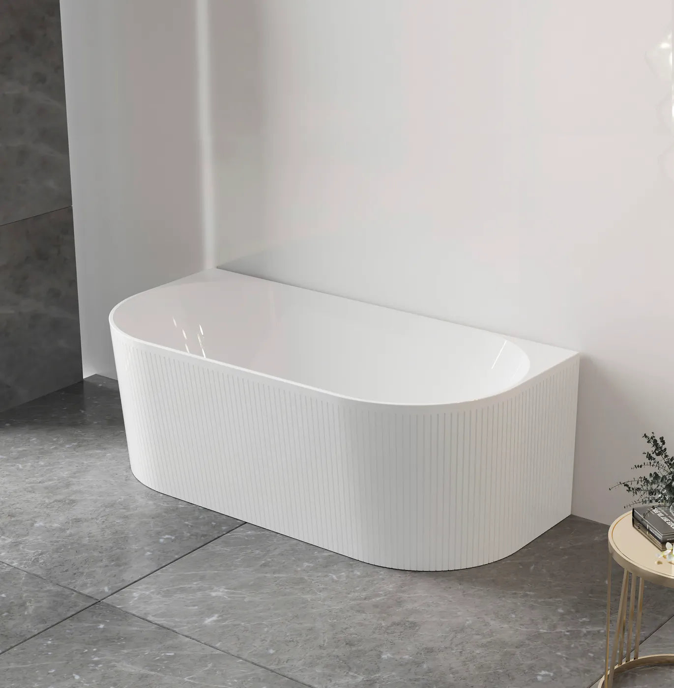 NOOSA Back to Wall MULTIFIT Bath with Overflow (1500mm / 1700mm)